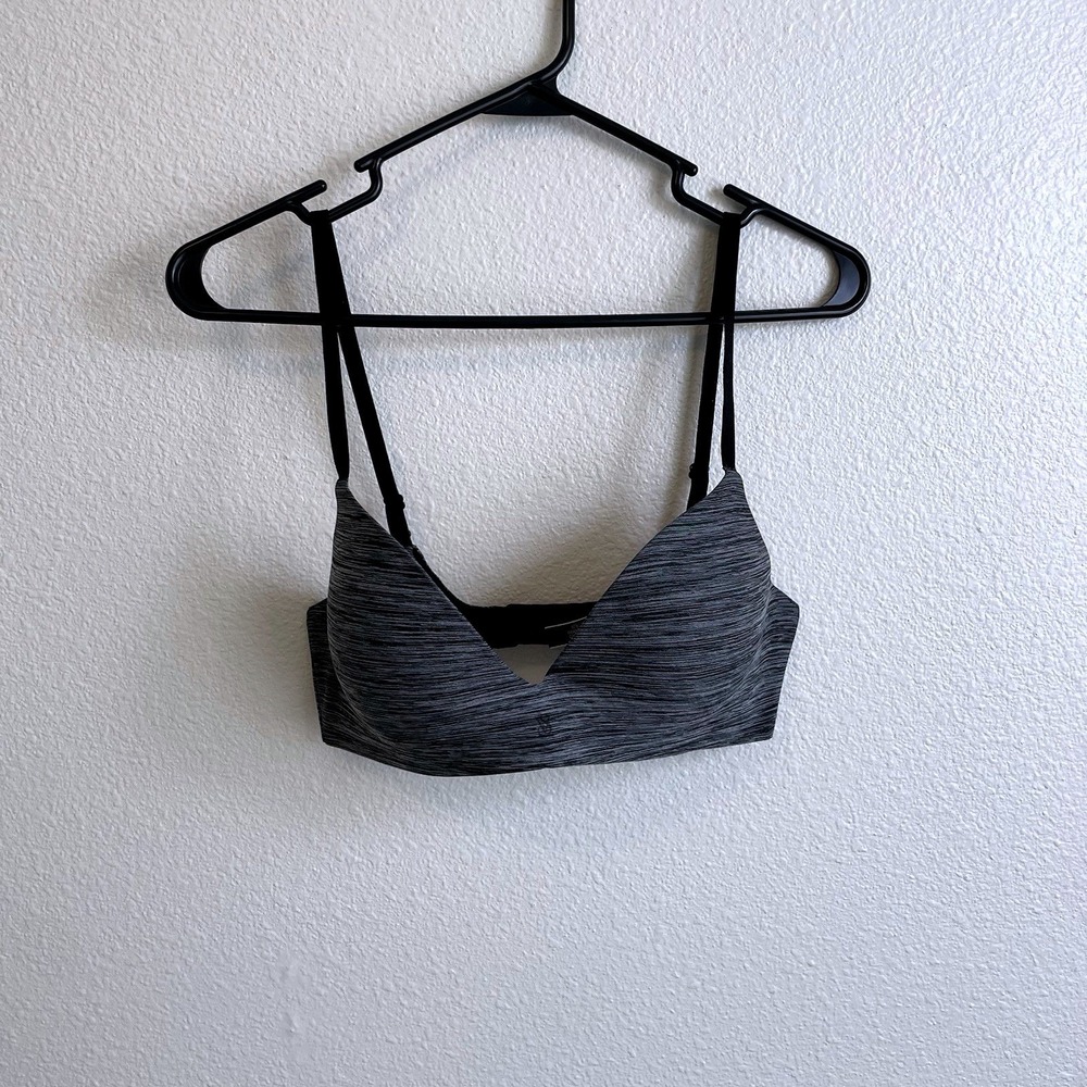 Victorias Secret Bra 34C Black‎ Gray No-Wire Sans Armature Padded Spacedye Print